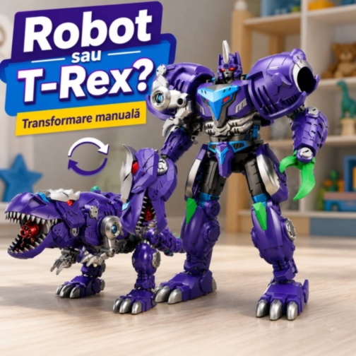 Robot transformabil manual în T-Rex mov cu articulații
