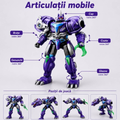 Robot transformabil manual în T-Rex mov cu articulații