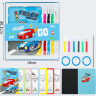 Set Creativ cu Cărți de Colorat și Răzuire - Tematica Mașini și Curse