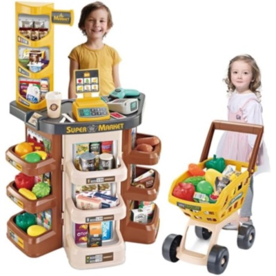 Mini Supermarket pentru Copii cu Cărucior și Casă | image