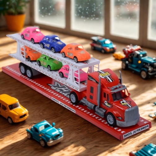 Camion Transportor cu 6 Mașinuțe Colorate