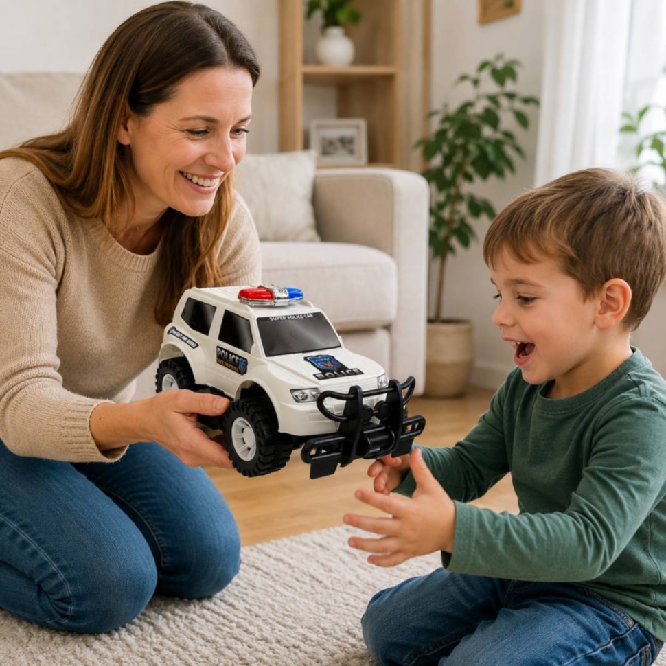 Mamă oferă copilului mașina de poliție SUV de 31 cm