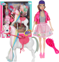 Barbie cu Cal cu Coamă Multicoloră