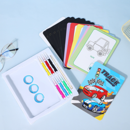 Set Creativ Montessori - Cărți de Colorat și Răzuire – Tematică Viața Marină