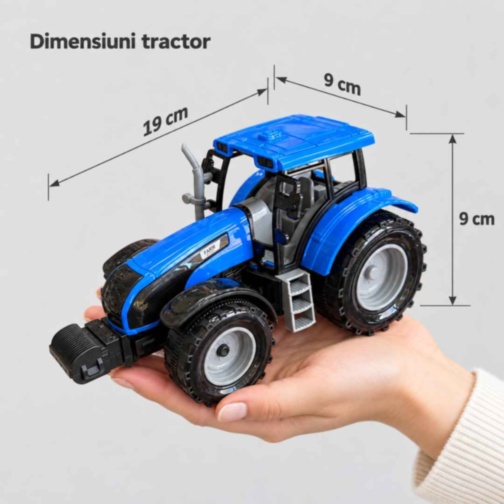 Tractor de jucărie cu inerție și capotă mobilă