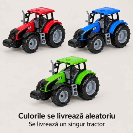 Tractor de jucărie cu inerție și capotă mobilă