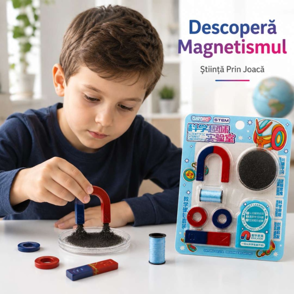Copil descoperă magnetismul prin joacă STEM