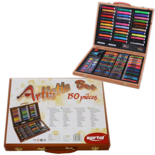 Mega Set Pictură 150 piese în Cutie de Lemn