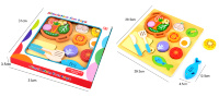 Set Jucării de Bucătărie din Lemn, Legume și Mâncare de Feliat, joc Montessori