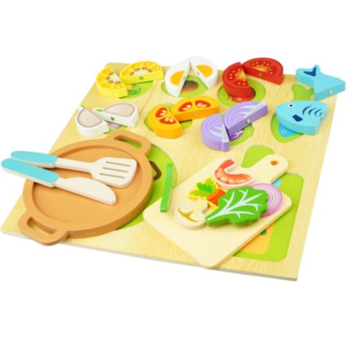 Set magnetic de gătit cu legume și pește