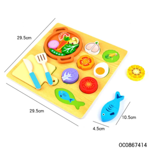 Set magnetic de gătit cu legume și pește