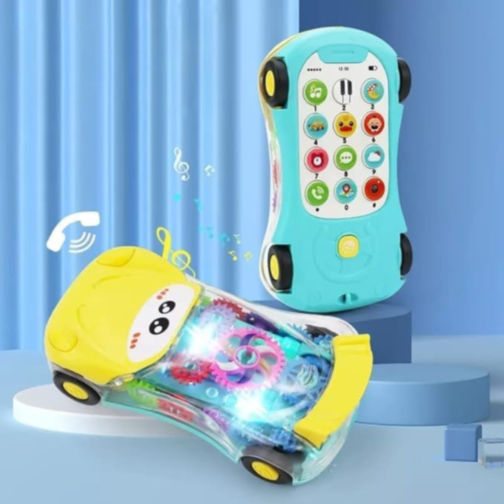Mașină Interactivă cu Telefon Bebe – Lumină și Sunete