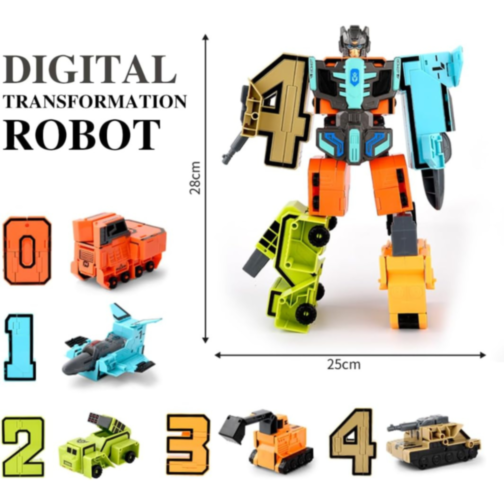 Robot Transformabil „Digital Cool Team” - Set de 5 Vehicule