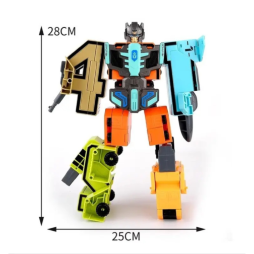 Robot Transformabil „Digital Cool Team” - Set de 5 Vehicule