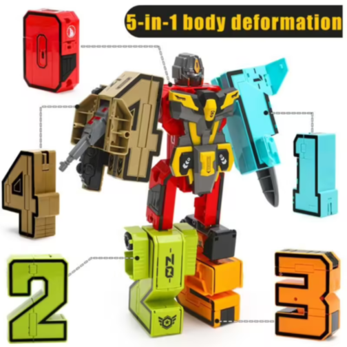 Robot Transformabil „Digital Cool Team” - Set de 5 Vehicule