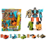 Robot Transformabil „Digital Cool Team” - Set de 5 Vehicule