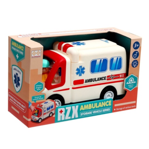 Ambulanță de Jucărie cu Set Doctor și Pacient