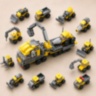 Set Construcție 12 în 1 Vehicule de Șantier 332 Piese