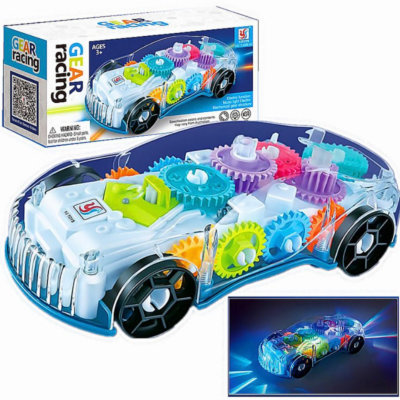 Mașină Interactivă Transparentă cu Angrenaje și Lumină pentru Copii | image