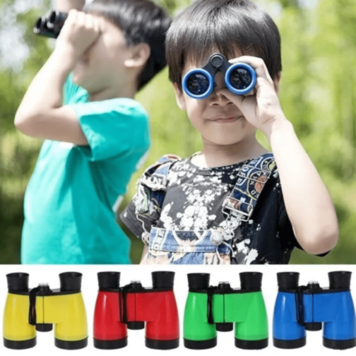 Binoclu Colorat pentru Copii cu Busolă Decorativă (culoare aleatorie)