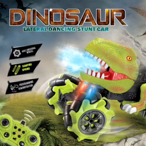 Mașină Stunt Dinozaur cu Abur și Sunete