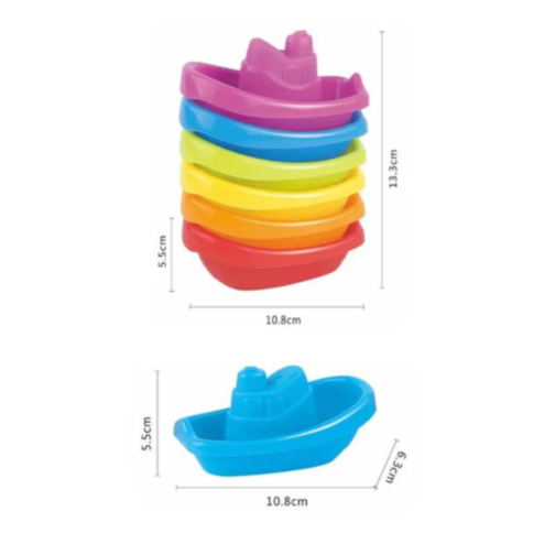 Set 6 Bărcuțe Colorate pentru Joacă în Apă și Nisip