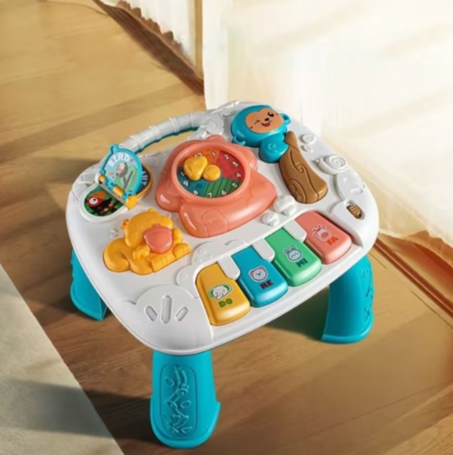 Măsuță Bebelusi 3 in 1, pian cu lumini si sunete, interactiv si educativ