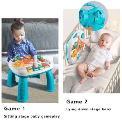 Măsuță Bebelusi 3 in 1, pian cu lumini si sunete, interactiv si educativ