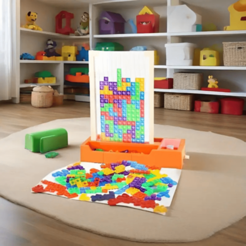 Joc de Construcție cu Blocuri Colorate Tetris Puzzle