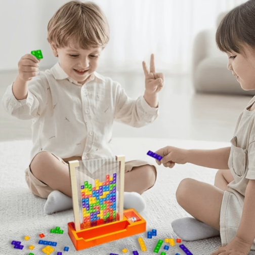 Joc de Construcție cu Blocuri Colorate Tetris Puzzle