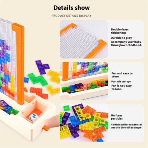 Joc de Construcție cu Blocuri Colorate Tetris Puzzle