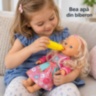Păpușă 28 cm cu biberon pentru joacă de rol