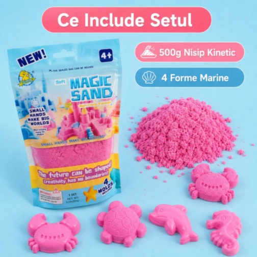 Nisip Magic pentru Modelare cu Forme Marine 500g