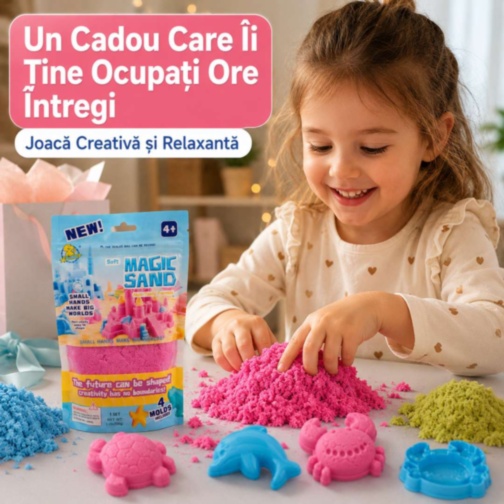 Nisip Magic pentru Modelare cu Forme Marine 500g