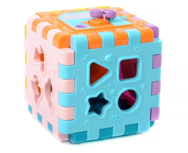 Cub Puzzle Educativ cu Figuri de Stivuit