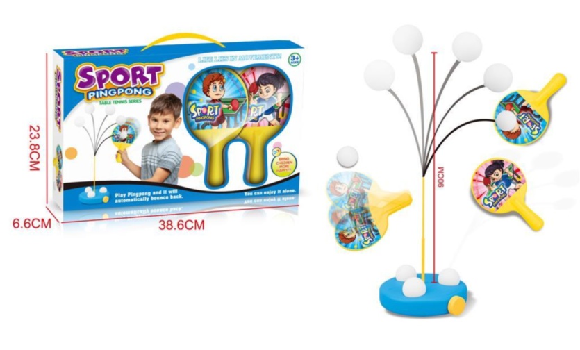 Set Antrenament Ping-Pong Multifuncțional cu Coardă Elastică