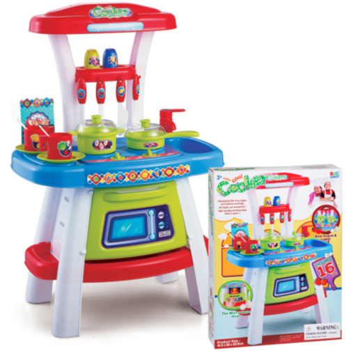 Mega Bucătărie Interactivă cu Aragaz, Cuptor și Tacâmuri 42x28x62,5cm