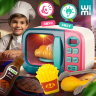Cuptor cu Microunde pentru Copii cu Efecte Lumină și Set Alimentar Inclus