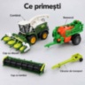 Combină agricolă cu remorcă și două capete interschimbabile