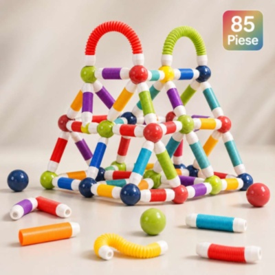 Set Magnetic Flexibil pentru Construcții Creative 85 Piese | image