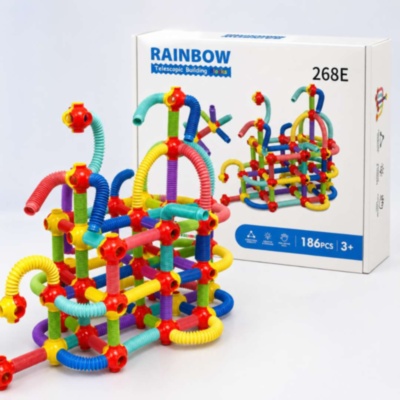 Set Construcție Montessori cu Tuburi Flexibile și Conectori | image