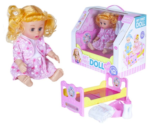 Păpușa  la Oliță  Interactivă, cu 4 Sunete Realiste, Pătuc, Oliță, Pampers și Biberon