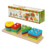 Stivuitor cu 4 Forme Geometrice Multicolore de Lemn
