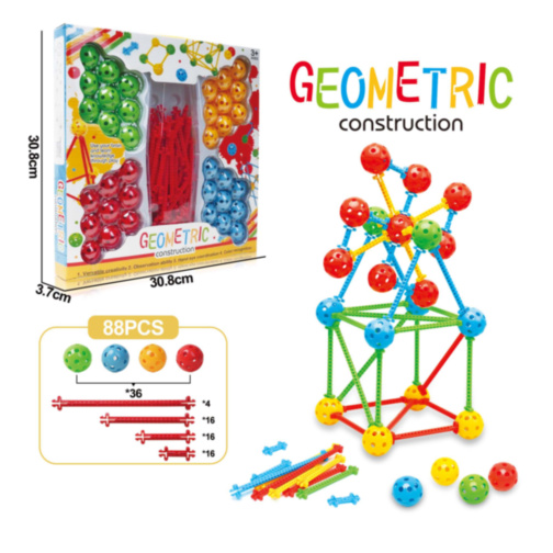 Set construcții geometrice molecular 88 piese