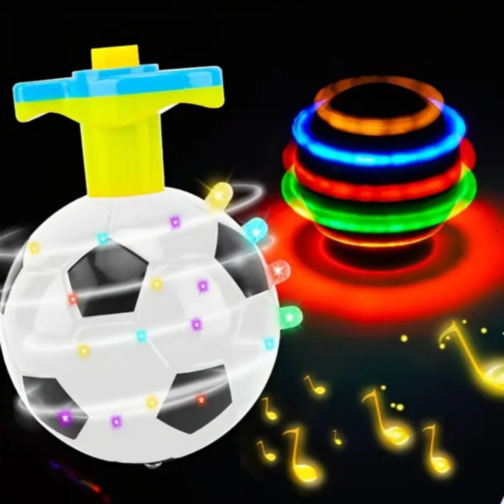 1buc. Giroscop Interactiv cu Formă de Minge de Fotbal, Lumină și Muzică (culoare aleatorie)