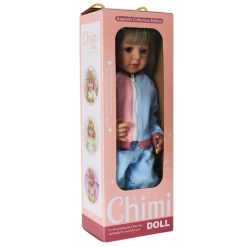 Păpușă Reborn cu Trening Roz-Albastru – 55 cm