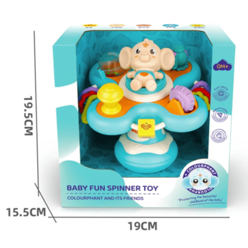 Spinner Interactiv Elefănțel cu Ventuză și Jucării
