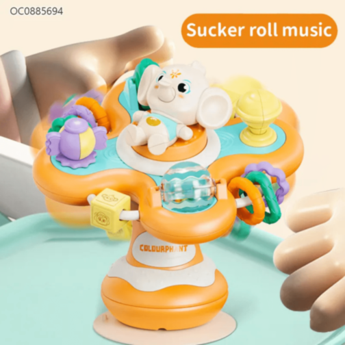 Spinner Interactiv Elefănțel cu Ventuză și Jucării