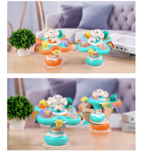 Spinner Interactiv Elefănțel cu Ventuză și Jucării