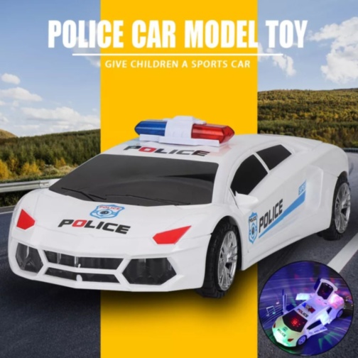 Mașinuță de Poliție cu Lumini, Sunete și Transformare Robot  